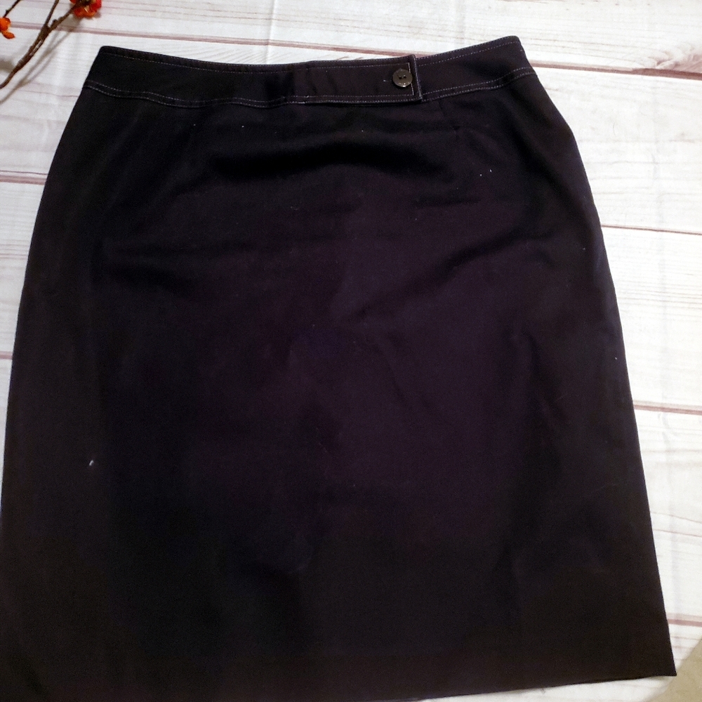 Alex Marie Black Faux Suede look Cotton poly Spandex Skirt 12